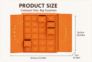 Custom <b>Orange</b> Advent Calendar Box with Drawers Rigid Cardboard Christmas Blind Box Mystery Packaging for Gift Wholesale - Product Image 2