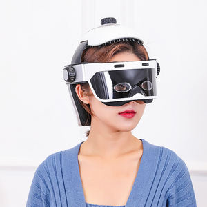 Masajeador de cabeza eléctrico recargable con calefacción, presión de aire, terapia de acupuntura, casco de masaje de cuello y cabeza para aliviar el estrés - Product Image 1