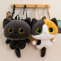 Tas Ransel Boneka Kucing Bulu Lembut Kawaii, Tali Bahu Dapat Disesuaikan, Kapasitas Besar, Tas Selempang Kartun Kitty
