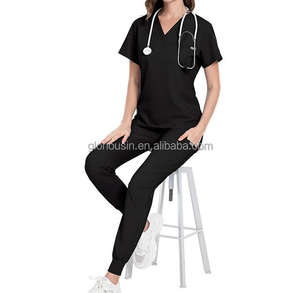 GloriousIn RTS Scrubs 2023 Uniformes <span class=keywords><strong>de</strong></span> <span class=keywords><strong>maternité</strong></span> pour étudiants en pharmacie, robe en lin uni, confortable, Landau, vente en gros, designs bon marché - Product Image 5