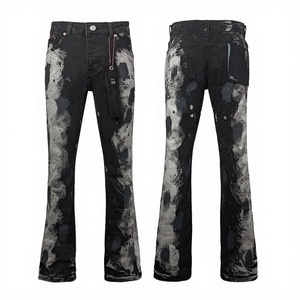 Men's Vintage Flare Jeans Mid Waist Eco-Friendly High Quality Streetwear <b>Stretch</b> <b>Denim</b> - Product Image 3