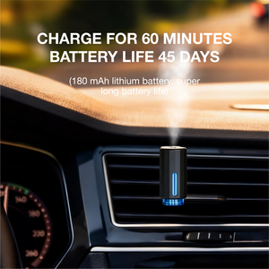 Long Battery Life Car Vent Clip <b>Diffuser</b> Waterless Ultrasonic smart car perfume diffuser10ml Eco-Friendly with <b>LED</b> light - Product Image 5