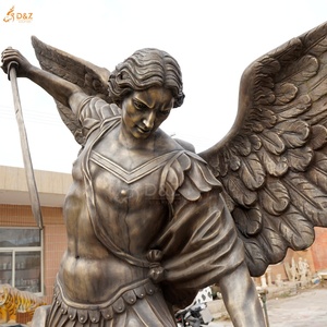 Religious Outdoor Decor Saint <strong>Archangel</strong> Brass Statue Large Hold Sword Killing Devil <strong>St</strong> Angel <strong>Michael</strong> Bronze Statue Sculpture - Product Image 3