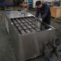 Machine à glace industrielle automatique pour briques de glace, capacité de 1 tonne par jour |   Acier inoxydable économe en énergie pour les marchés de fruits de mer