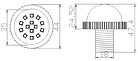 Couverture à bulles 14 points RGB 24V Pixel Blanc LED 35mm 5050 SMD UCS2903 IP68 Lumières ponctuelles PC pour parcs à thème