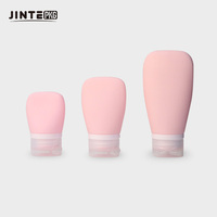 Bouteilles de voyage roses de 37 ml, 60 ml, 90 ml, contenants liquides cosmétiques, tubes en silicone et en plastique vides pour cosmétiques