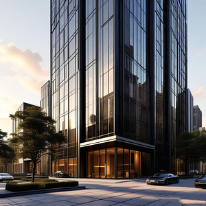 Cina di lusso Unitized facciata in <span class=keywords><strong>vetro</strong></span> Frameless per parete di <span class=keywords><strong>vetro</strong></span> tenda temperata per parete di <span class=keywords><strong>vetro</strong></span> per uffici - Product Image 5