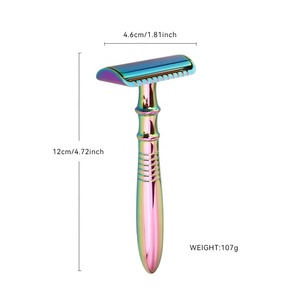 Maquinilla de afeitar de seguridad colorida, 3 piezas, cuchilla de doble filo, novedad de 2023 - Product Image 4