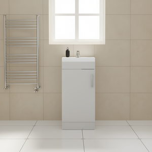 Mueble de Baño Sevilla de 24 Pulgadas con Una Puerta, de Pie, Estilo Moderno Contemporáneo, Lavabo de Cerámica Blanco - Product Image 2