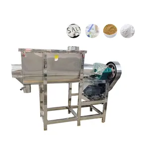 Food seasoning heating automatic feed large stainless steel mixer dry powder horizontal mixer animal mineral salt mixing machine