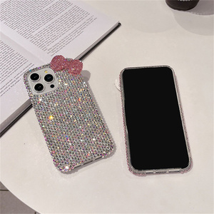 Carino fiocco <span class=keywords><strong>rosa</strong></span> 3D Glitter strass cassa del telefono per <span class=keywords><strong>iPhone</strong></span> Air 17 Pro Max donne ragazze Bling <span class=keywords><strong>Cover</strong></span> all'ingrosso del telefono accessori - Product Image 3