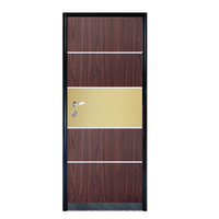 Porte d'entrée en acier galvanisé de sécurité électrostatique de haute technologie pour maison de luxe au Nigeria, avec multiples verrous