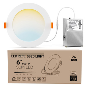 12-Pack Ultra-Thin 6 Inch 5CCT LED Recessed Ceiling Light Dimmable Canless <b>Downlight</b> 1050LM Brightness - Product Image 2