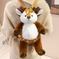 Sac à dos en peluche personnalisable, sac animalier moelleux (Loutre, Mouton, Lion, Lapin, Koala, Cerf, Éléphant) – Cadeaux pour enfants et compagnie