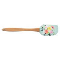 Spatule en silicone motif fleur drôle avec manche en bois grattoir de mélange de qualité alimentaire pour la cuisson et le sauté