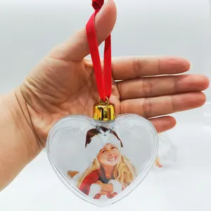 心形透明塑料PS圣诞空白球摆件圣诞树摆件
