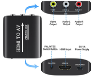 Convertidor Adaptador Mayorista HDM1 a AV Compuesto (CVBS) y S-Video + Audio con Salida de Interruptor PAL/NTSC
