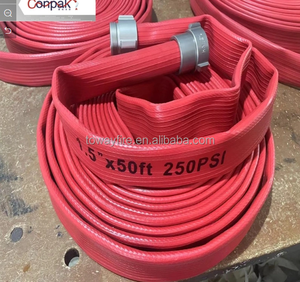 Rubber Duraline Fire Hose High Pressure Water Pipes Red Color Hose with <strong>Bauer</strong> Coupling for Irrigation &amp; Fire Fighting - Product Image 3