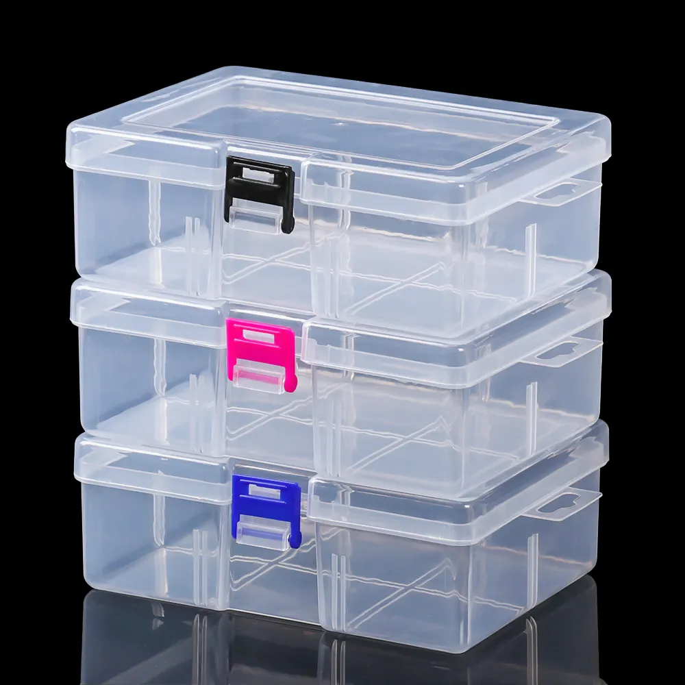 Прозрачный контейнер для хранения винтов, коробка для хранения ювелирных изделий, практичный ящик для инструментов, пластиковый контейнер