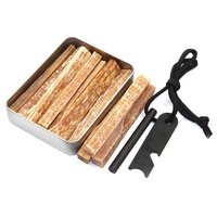 Kit de survie et de camping d'urgence pour l'extérieur : Allume-feu en ferrocérium, allume-feu en bois gras et ensemble de rangement