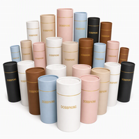 Contenants cylindriques ronds en papier kraft couché UV pour l'emballage de l'huile d'attar, des bougies parfumées et des sérums de soin de la peau en gros