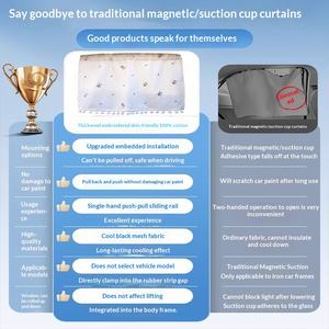 Pare-soleil pliable <span class=keywords><strong>pour</strong></span> voiture bébé, en nylon, suspendu, <span class=keywords><strong>protection</strong></span> solaire, isolant thermique, occultant, motif dessin animé Bingguo - Product Image 3
