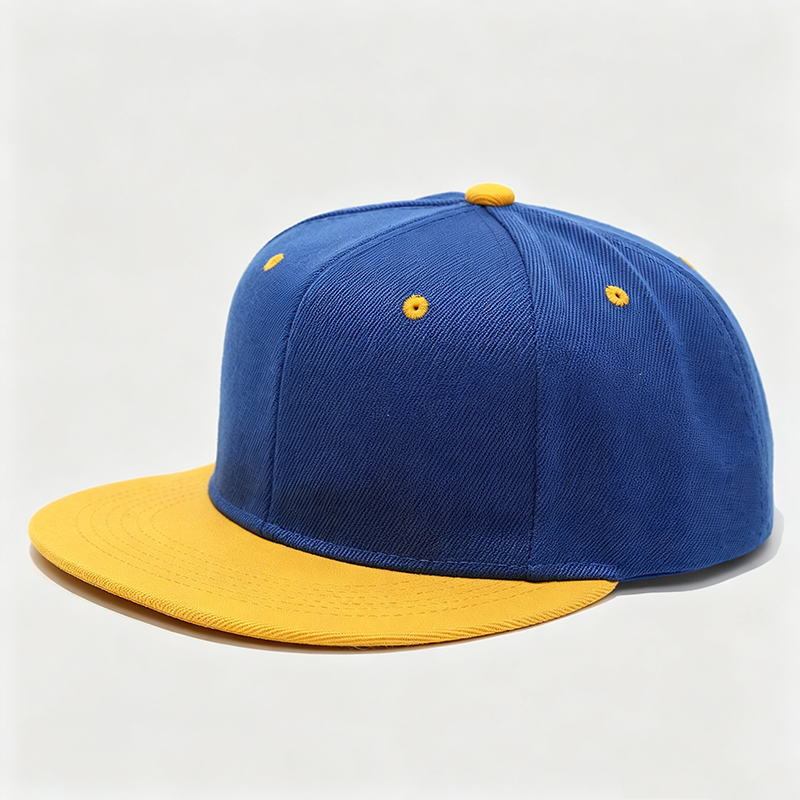 Blue with yellow brim