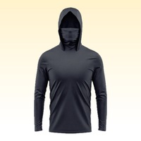 Chaqueta de Pesca con Capucha 2026, Nueva Llegada, Minimalista, Transpirable, con Protección UV, Antibacteriana, de Secado Rápido, con Cubre Rostro, para Hombre, de Poliéster