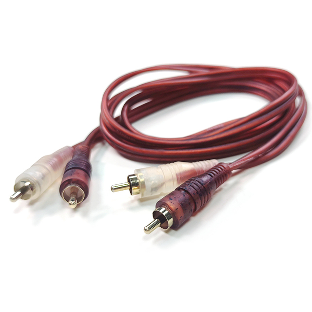 24K Gold Plated | Oxygen-free Copper Core Customized Red RCA Audio Cable High Quality Shield RCA Cable Speaker Cable