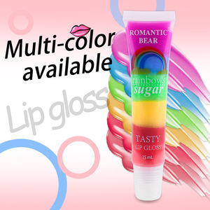 Brilho labial <span class=keywords><strong>Rainbow</strong></span> para Natal tubo de apertar brilho labial vegano