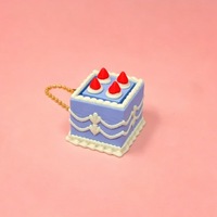 Porte-clés anti-stress créatif en forme de gâteau imprimé en 3D, pendentif à presser au bout des doigts, breloque de sac