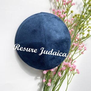 Resure Israel Kippot <span class=keywords><strong>Kipa</strong></span> Judaica Yarmulke Suede Kippah Jewish Yamaka Kippa Yamakah Yarmulka Sombrero Hombres o Niños Logotipo personalizado - Product Image 6