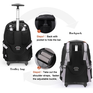 Mochila Escolar con Ruedas Aoking, Diseño Clásico de Moda, Gran Capacidad, 21 Pulgadas, Patrón de Letras, Resistente - Product Image 5