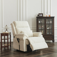 CJSmart Home Chaise élévatrice inclinable avec repose-pieds extra large et massage thermique à double moteur à réglage infini pour le dos et les repose-pieds