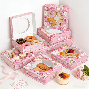 Caja de Galletas para el Día de la Madre con Ventana, Cajas Rosas para Regalo con Ventana, Cajas de Pastelería para el Cumpleaños de Mamá, Artículos para Fiestas - Product Image 4