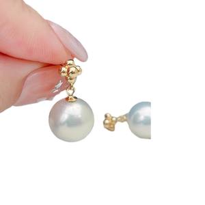 22390 Argent S925 Accessoires de perles DIY Boucles d'oreilles simples avec perles rondes de 9-13 mm Plateau vide pour boucles d'oreilles pour créer vos propres bijoux - Product Image 5