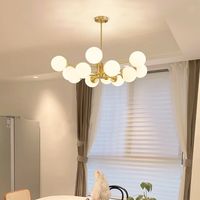 Lustre LED en Cuivre Pur « Haricot Magique » de Taille Moyenne, Style Moderne Minimaliste pour Salon et Chambre Nordique, Luminaire de Salle à Manger