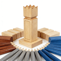 Jeu d'échecs Viking Kubb personnalisable en bois massif gravable pour cadeaux d'entreprise et team building