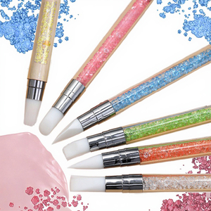 Double Head Silicone Nail Art Drill Pen Crimped Ferrule Carving Embossing Tool Soft Rubber Nails Set From Supplier