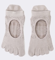 Vente chaude De Luxe Coton Femmes Fitness Ballet Yoga Sport Antidérapant Cheville Pilates Toe Grip Chaussettes Personnalisé