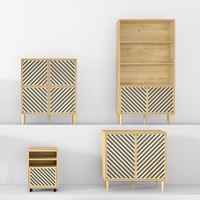 Aparador de Madera Estilo Moderno para el Hogar con Puertas de Panel Plano - Almacenamiento Multifuncional que Ahorra Espacio para Sala de Estar, Entrada, Hotel