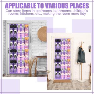 40 Pocket Over The Door Shoe Organizer Purple Mesh Hanging <b>Rack</b> For Closet <b>Storage</b> Behind Door Hanger - Product Image 6