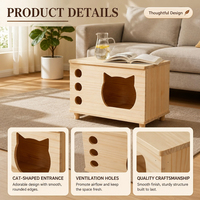 Meuble de chevet en bois pour chat d'intérieur, table d'appoint pour animaux de compagnie, disponible en plusieurs configurations, mobilier de décoration intérieure