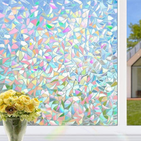 Film de Confidentialité Artisanale Arc-en-ciel pour Fenêtre, Décalcomanies 3D Effet Vitrail, Adhésion Statique, Blocage Chaleur et UV, PVC, Garantie 5 Ans pour la Maison