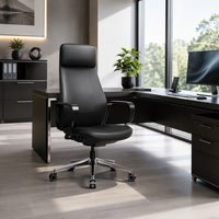 Chaise de bureau ergonomique pivotante en cuir à dossier haut, chaise de direction moderne de luxe, personnalisation OEM, vente en gros