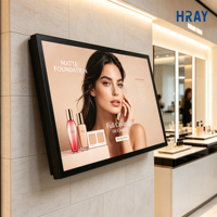 Écran publicitaire mural HRAY de 32 pouces, double résolution, contraste élevé 1200:1, pour affichage d'informations en magasin, prise en charge OEM ODM