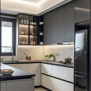 Modern Kitchen Design Cabinet Hot Sale Kitchen Cabinet Handle Modern Kitchen <b>Cupboard</b> Design - Product Image 4