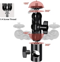 Pince à arachides à bras magique en alliage d'aluminium de 16mm avec vis de 1/4 "pour moniteur de caméra DSLR vidéo LED lumière de remplissage