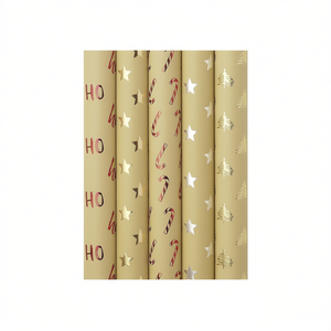 กระดาษห่อของขวัญคริสต์มาส 1.5 ม. x 70 ซม. ลายฟอยล์สีทอง ชุด 30 ม้วน - Product Image 2