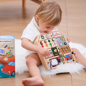 Tablero de Actividades Montessori de Madera para Niños Pequeños de 3, 4 y 5 Años, Juguetes Sensoriales de Madera para Niños Pequeños - Product Image 2